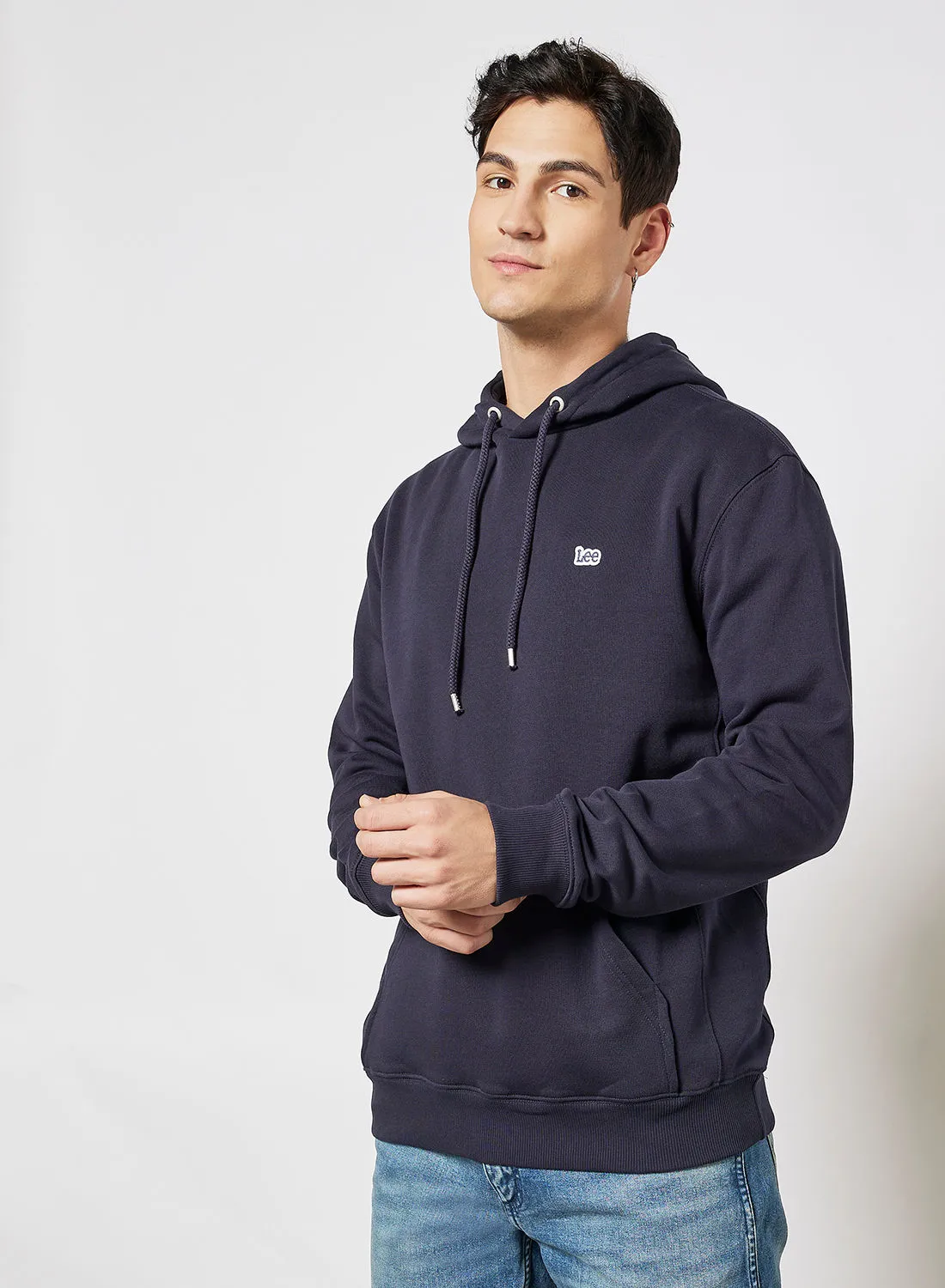 LEE Plain Hoodie Navy