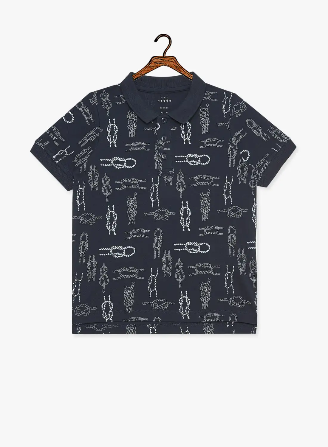 NAME IT Kids Print Polo Navy/White