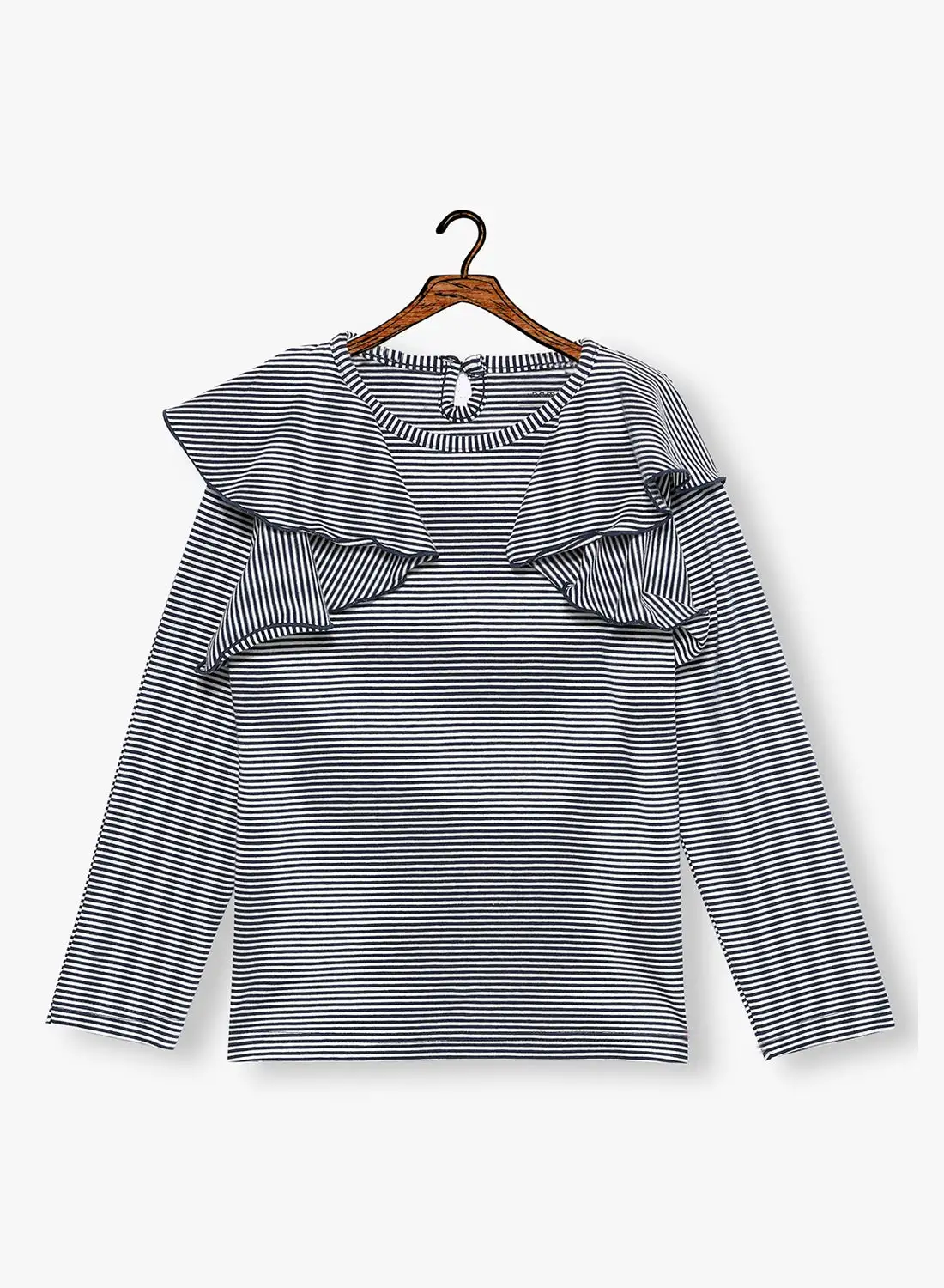 NAME IT Kids Striped Long Sleeve T-Shirt Navy/White