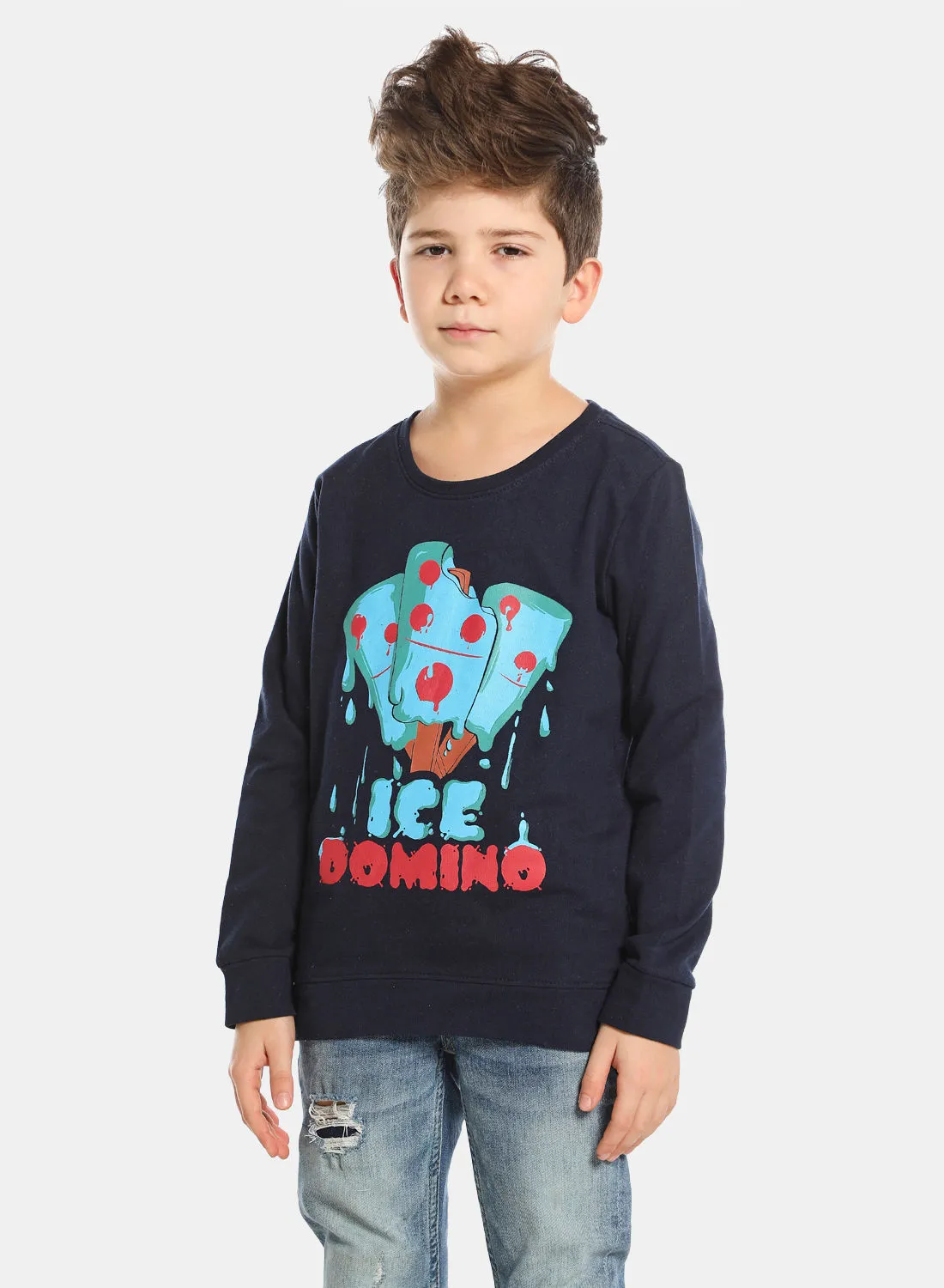 QUWA Boys Graphic Printed Sweatshirt Black/Blue