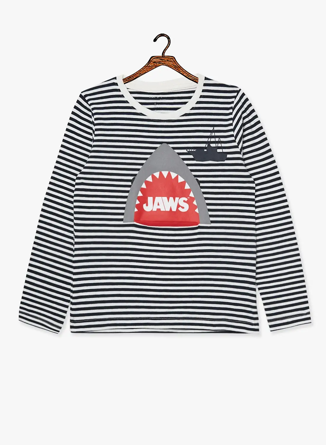 NAME IT Kids Jaws Long Sleeve T-Shirt White/Navy