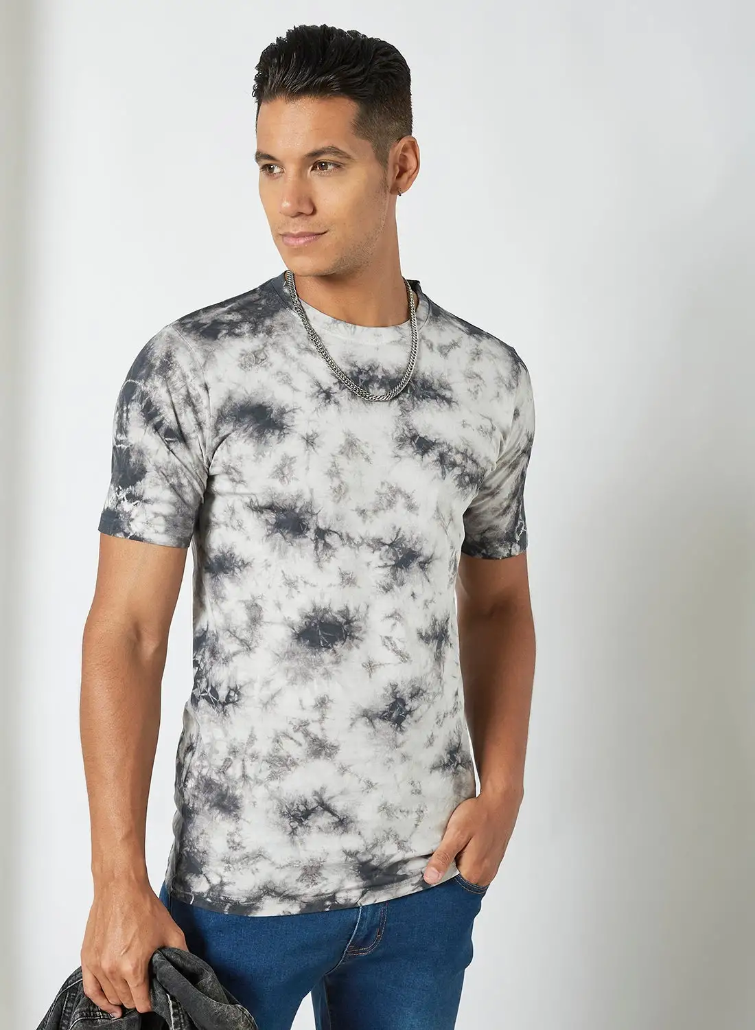 Shine Original Tie-Dye Print T-Shirt Black