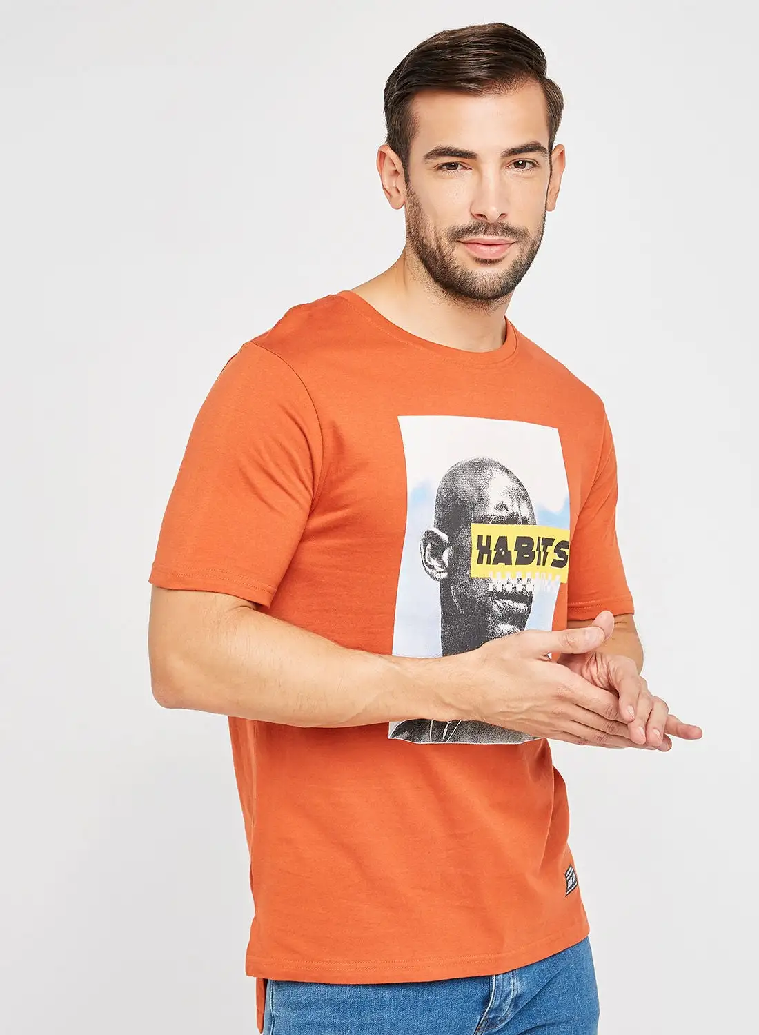 ABOF Front Graphic T-Shirt Rust