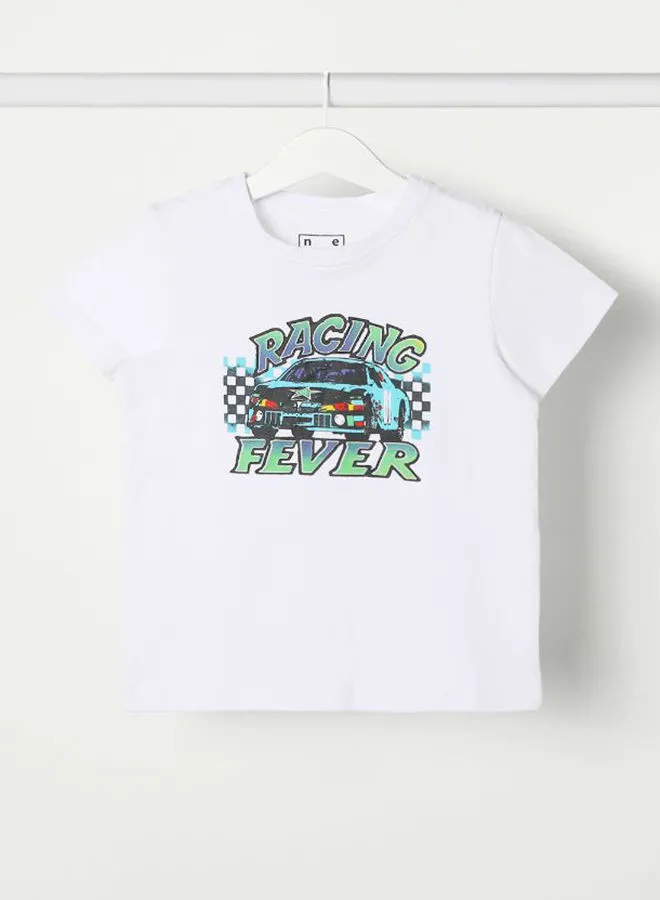 NEON Boys Crew Neck Short Sleeve T-Shirt Bright White