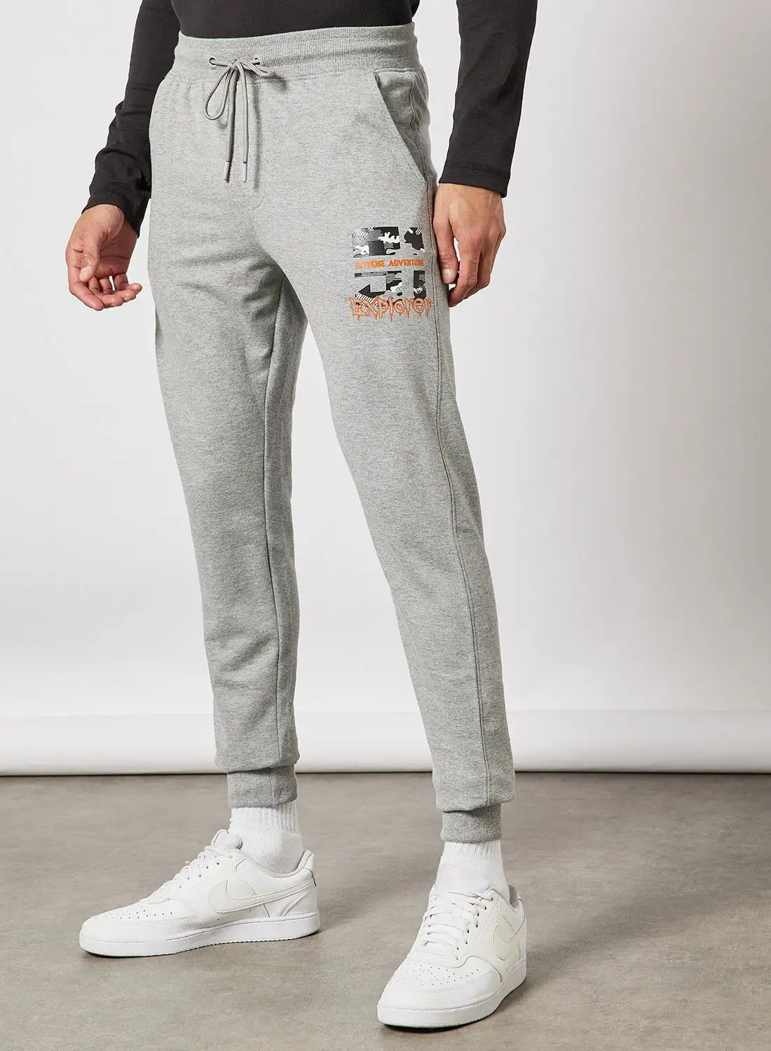 ABOF Regular Fit Joggers Grey Melange