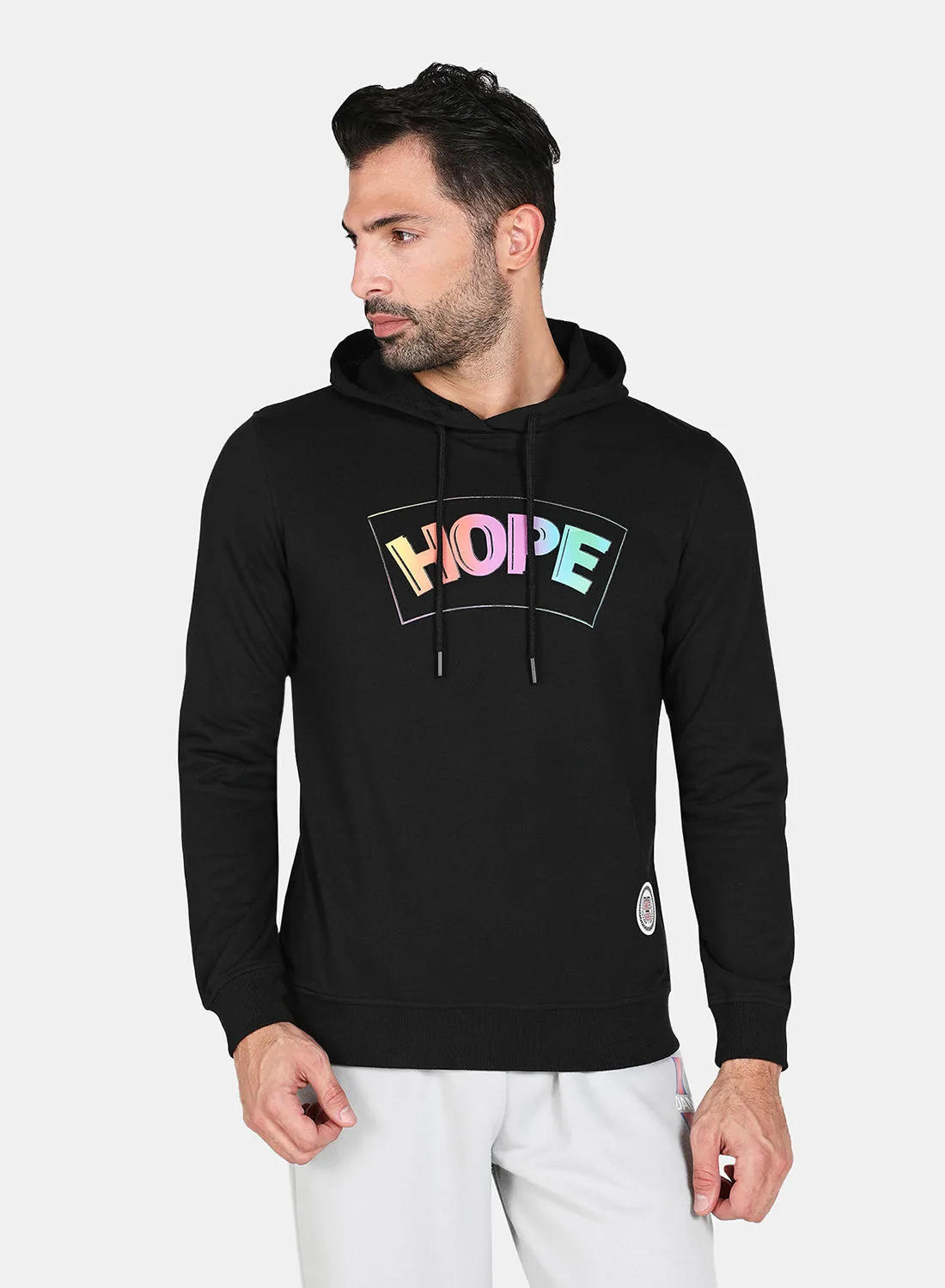 DRIP Hooded Neck Printed Hoodie Black