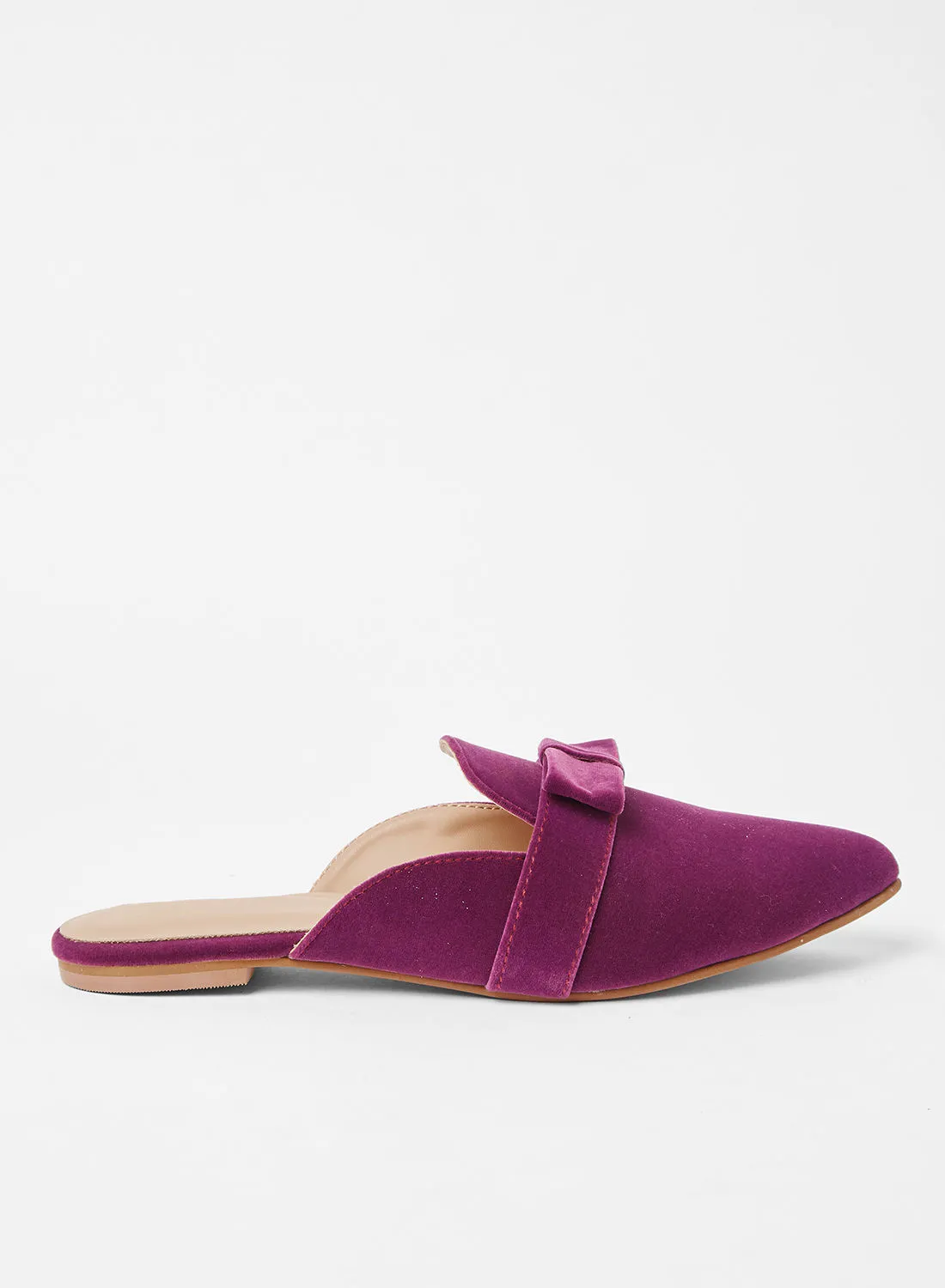 SIVVI for HANIYA Velvet Flat Mules Purple