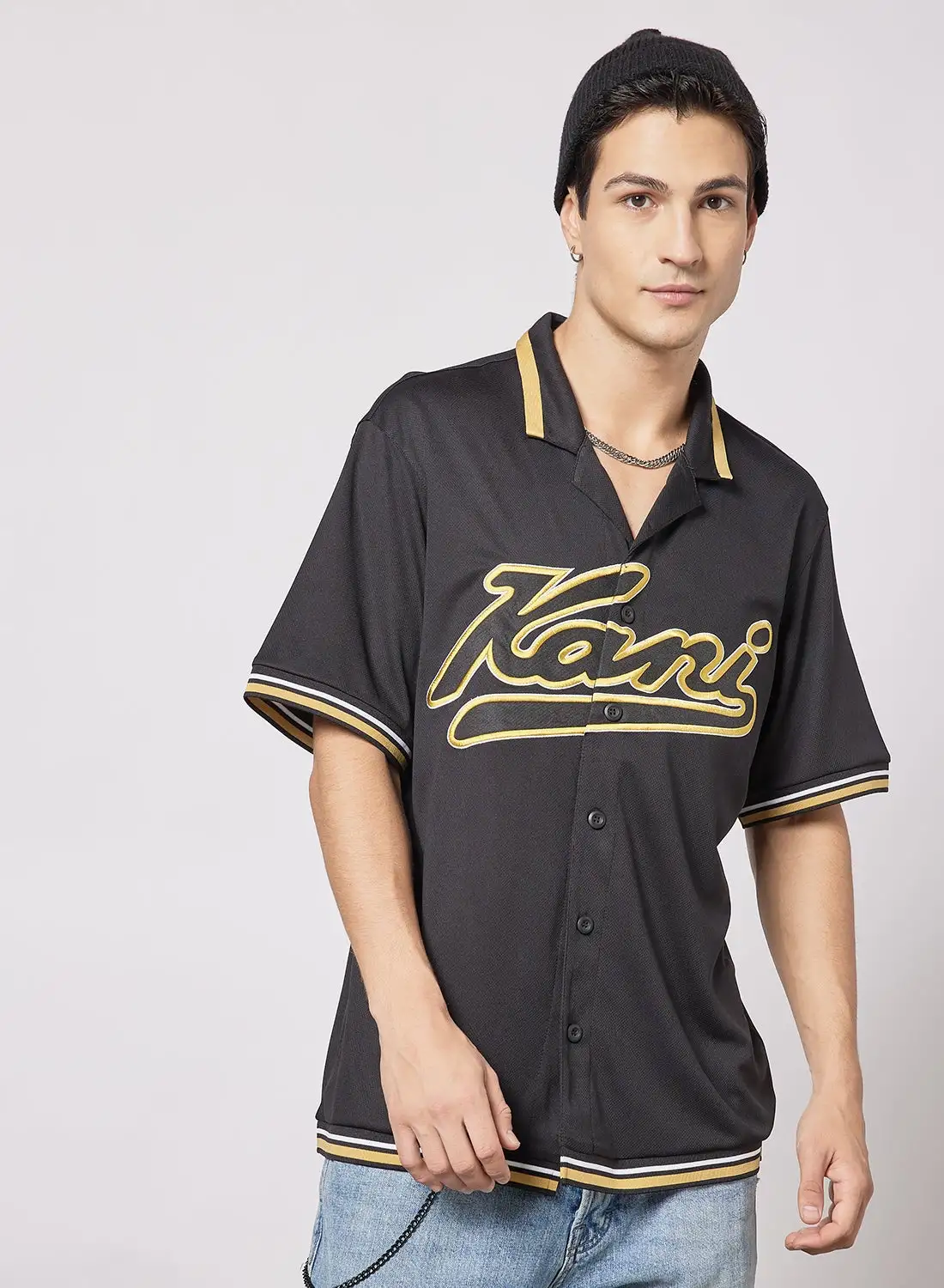 Karl Kani Varsity Baseball Shirt Black