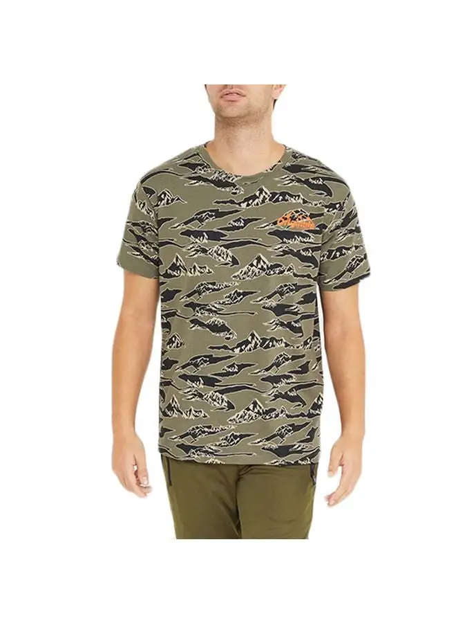 JACK & JONES Hike Printed T-Shirt Dusty Olive