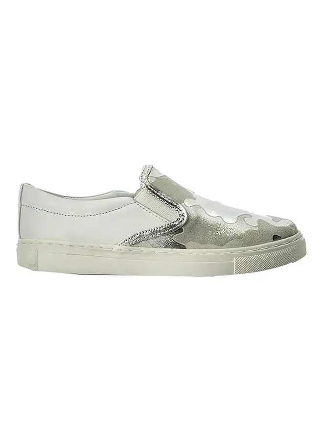 Lasocki Girls Metallic Slip Ons White