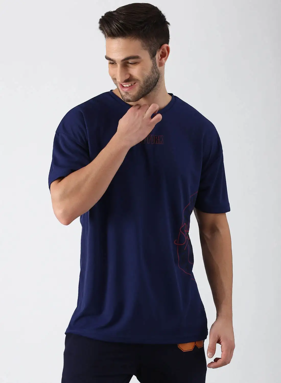 ABOF Active Wear Oversized T-Shirt Navy