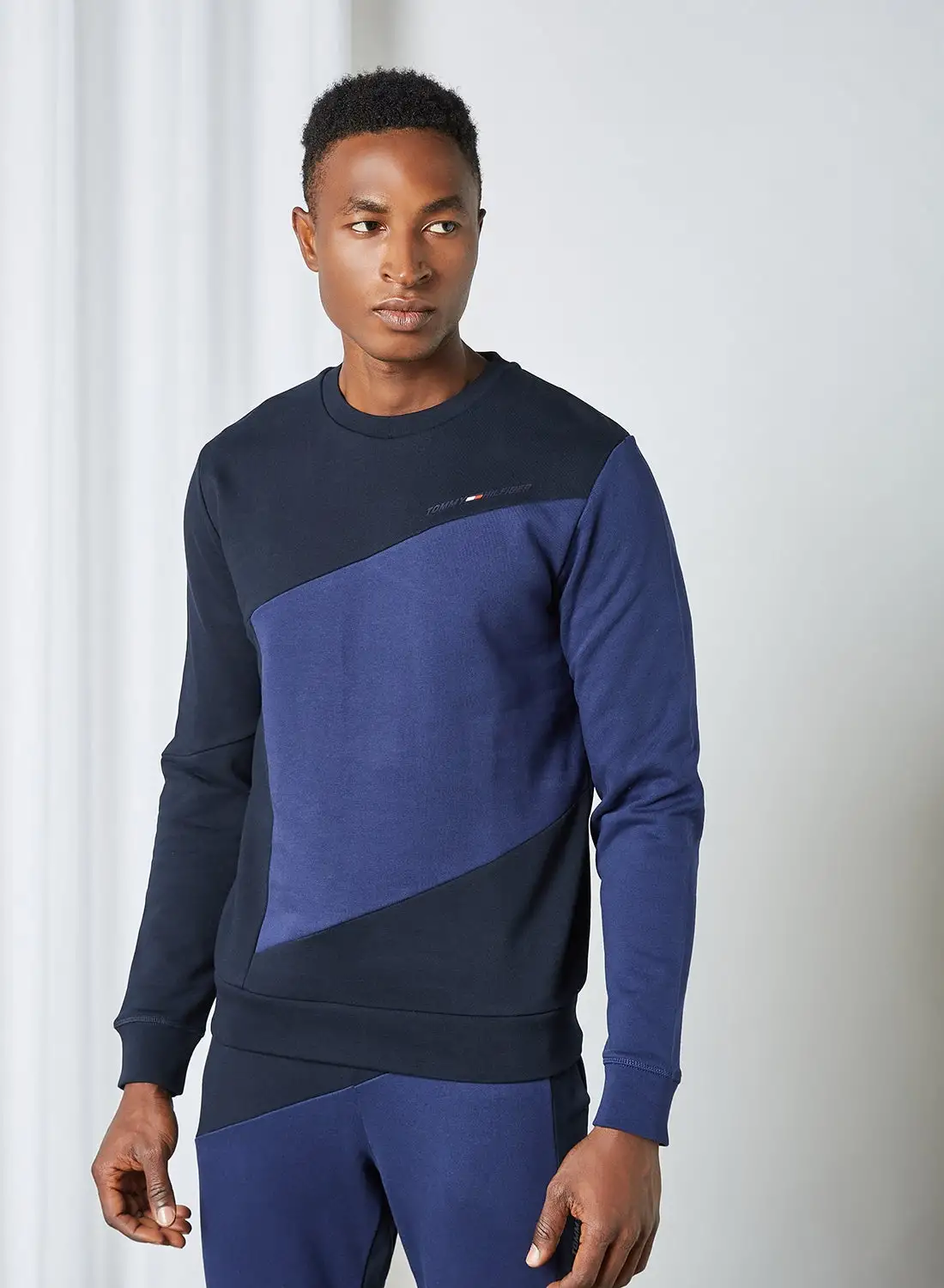 TOMMY SPORT Colourblock Terry Sweatshirt Yale Navy