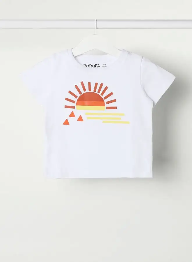 Zarafa Baby Boys Crew Neck Short Sleeve T-Shirt Bright White