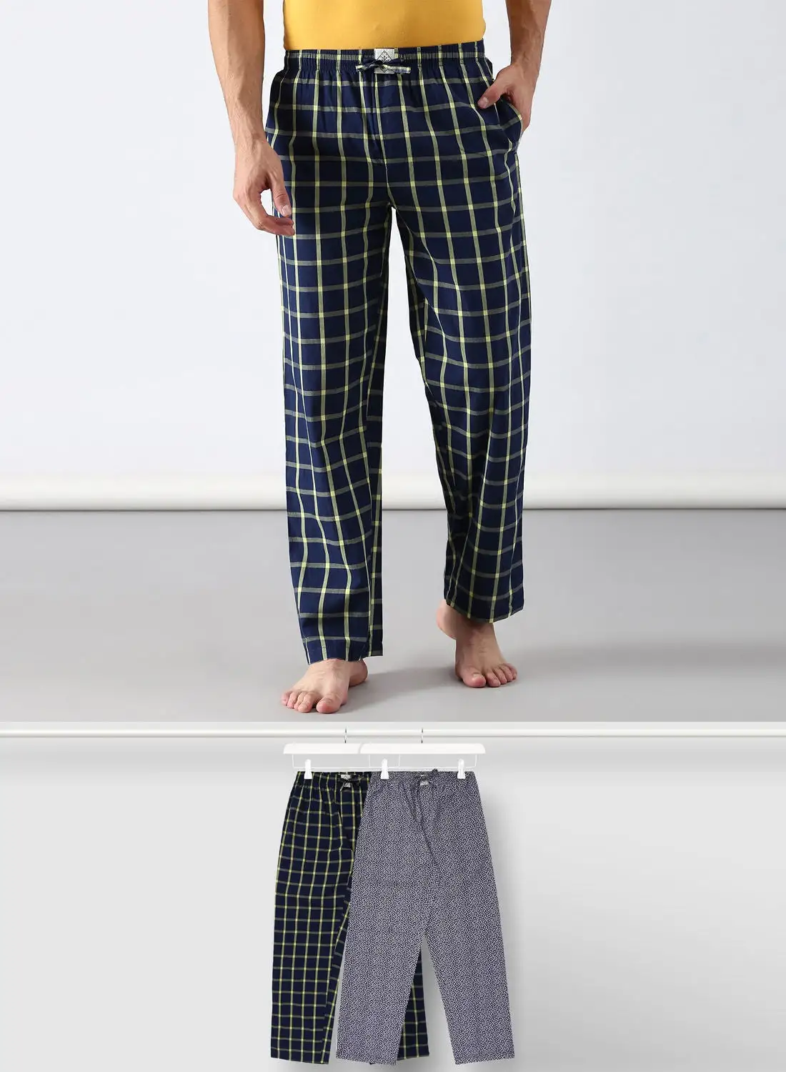 ABOF 2 Pack Lounge Pants Sets Blue/Grey