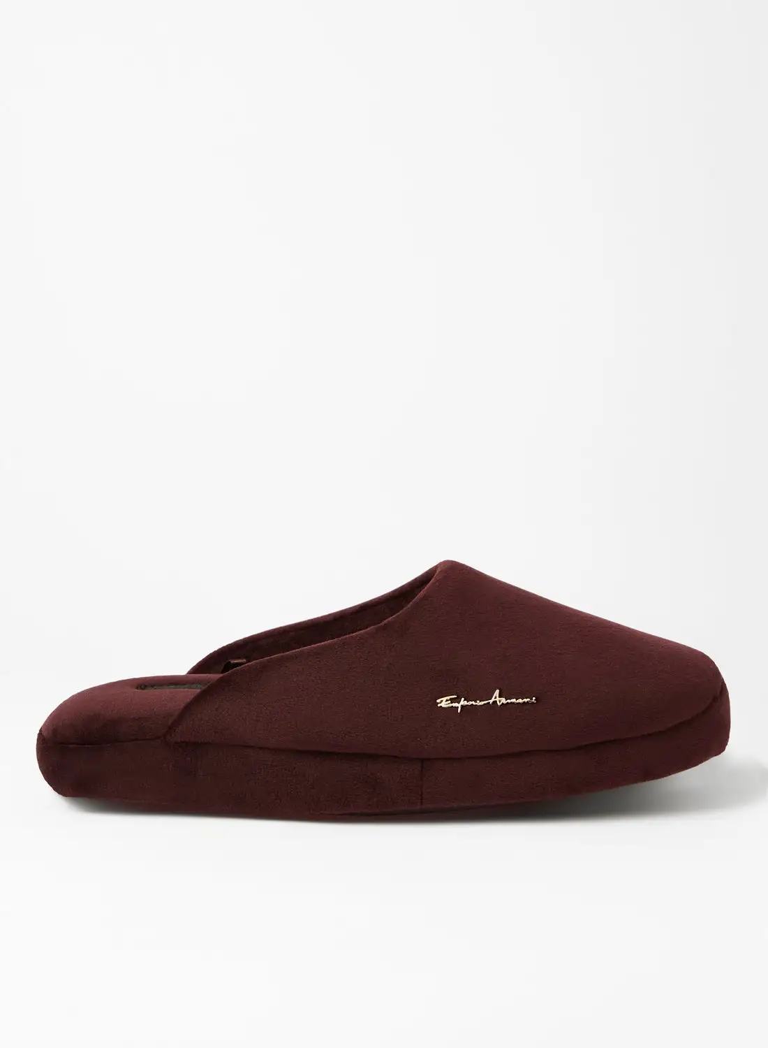 EMPORIO ARMANI Logo Bedroom Slippers Dark Brown