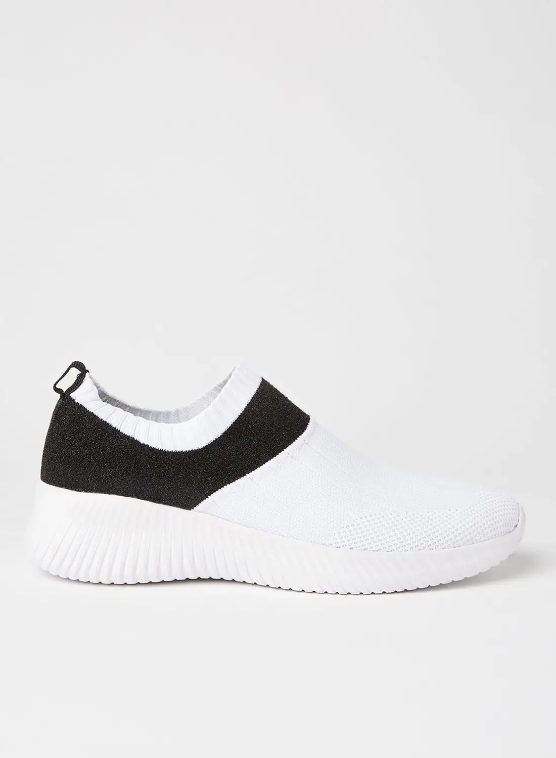 Qupid Triad Colourblock Slip-Ons White