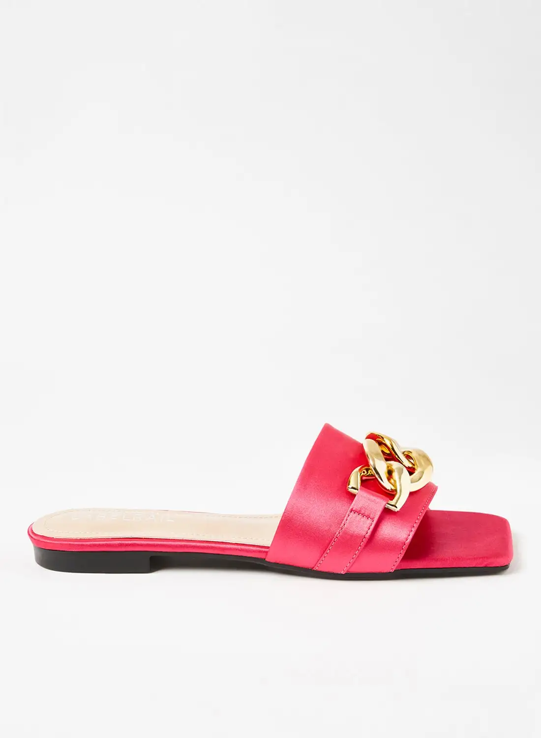 LABEL RAIL Chain Detail Flat Sandals Pink