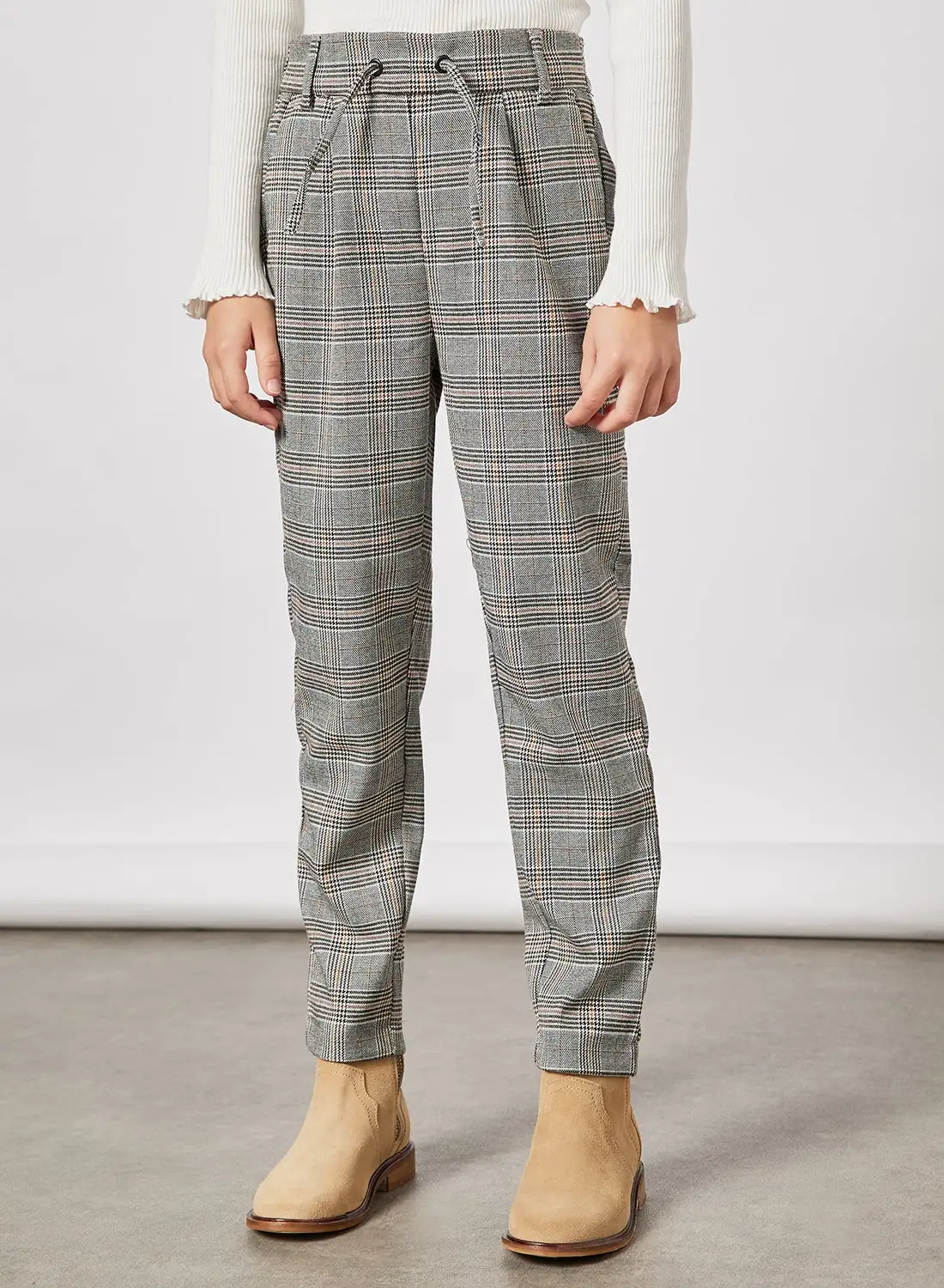 ONLY Kids/Teen Checkered Pants Grey