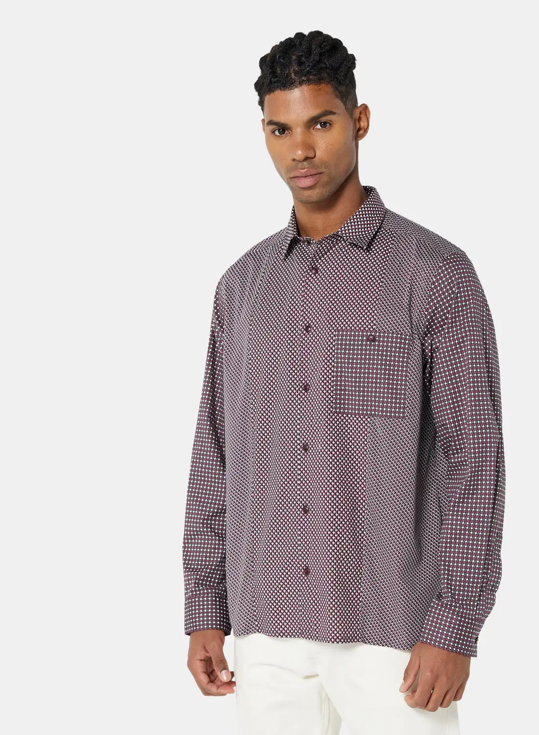 Ted Baker Geo Print Shirt Purple