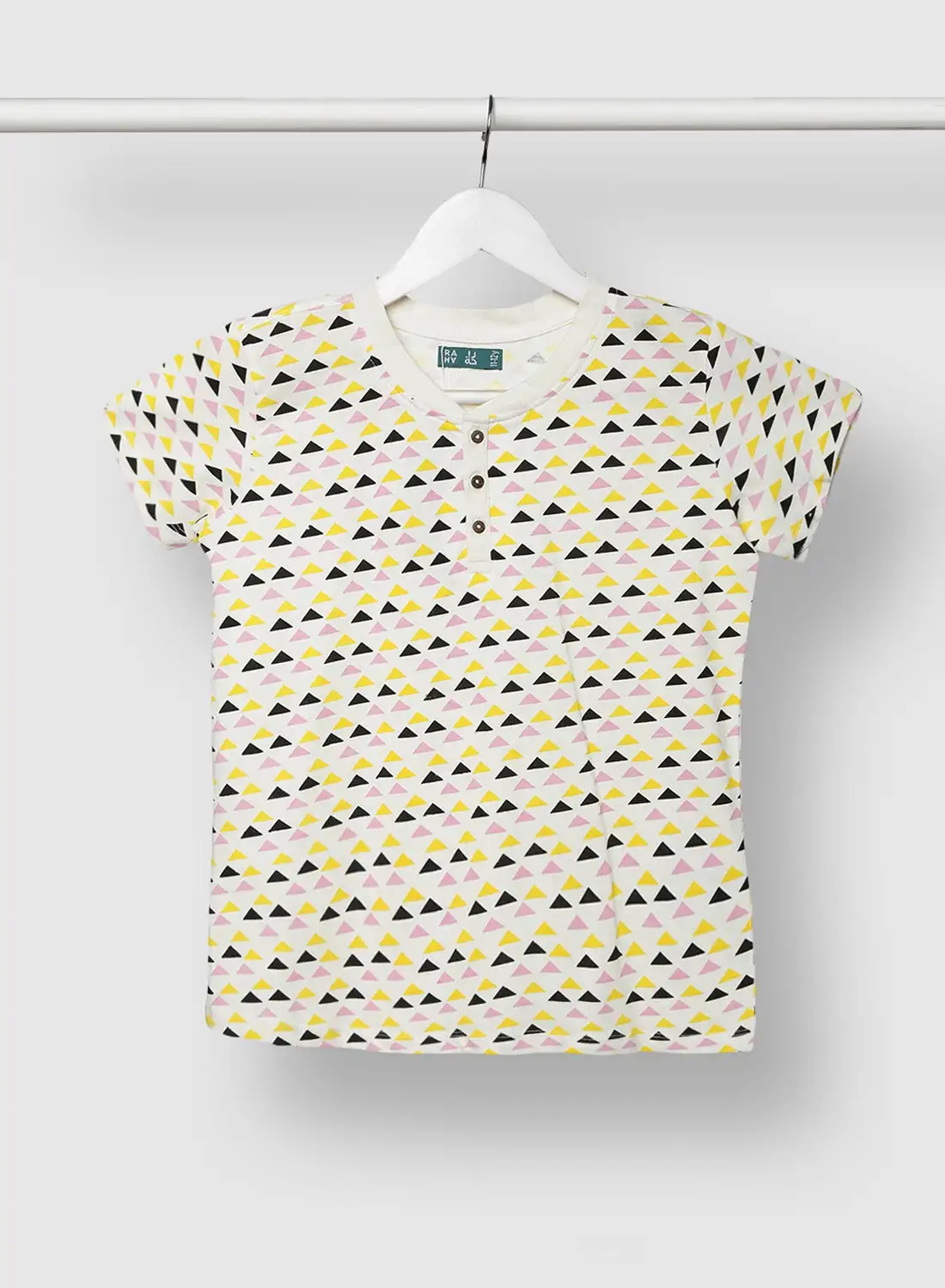 RAHA Boys Printed Casual Trendy Cotton T-Shirt Yellow