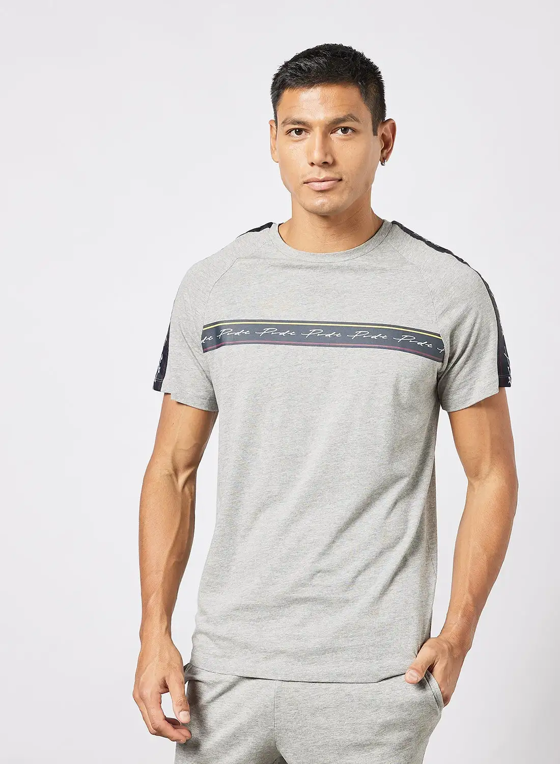 PRODUKT Tape Sleeve T-Shirt Light Grey