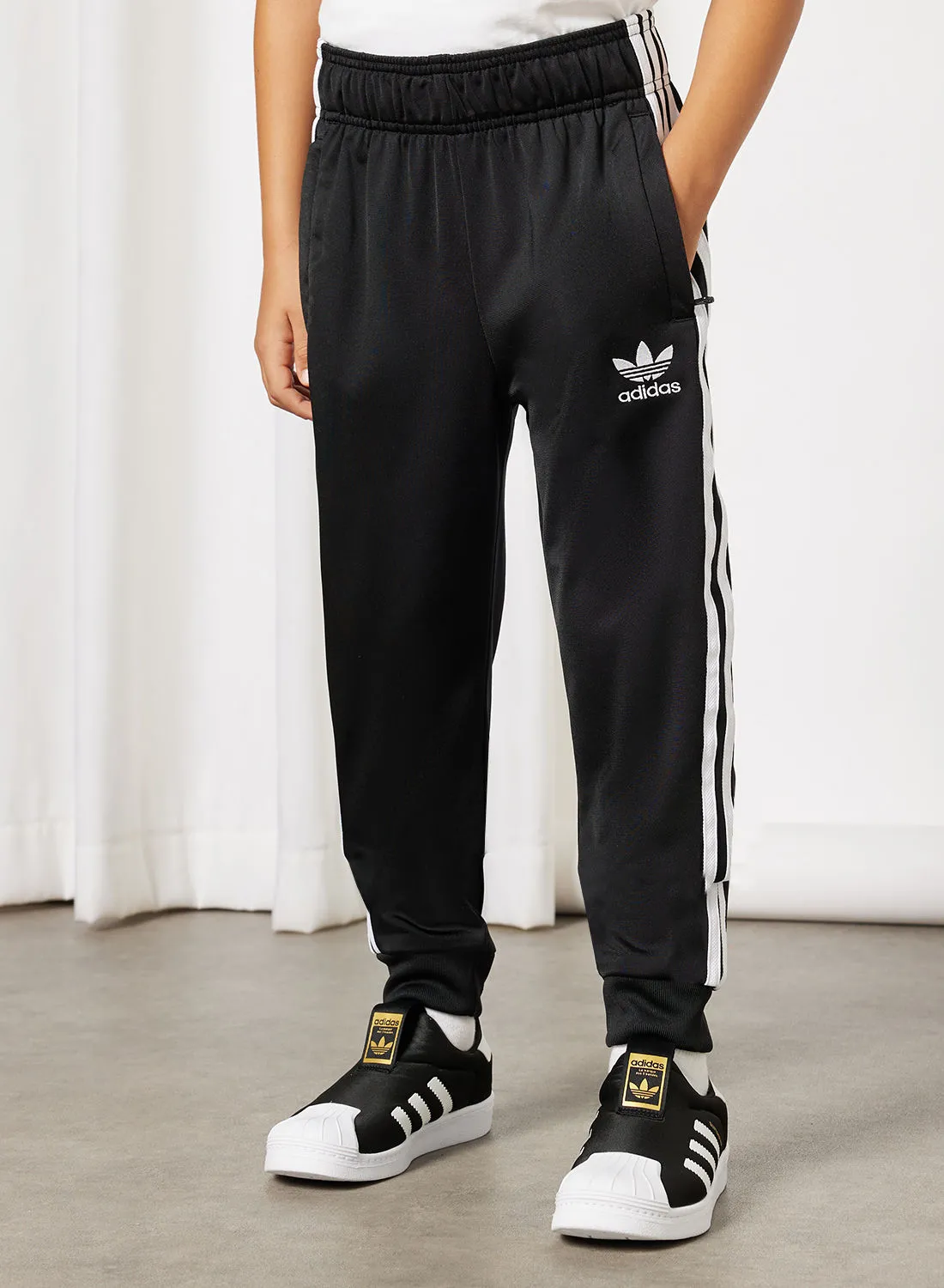 adidas Originals Kids Unisex Adicolor SST Track Pants Black/White