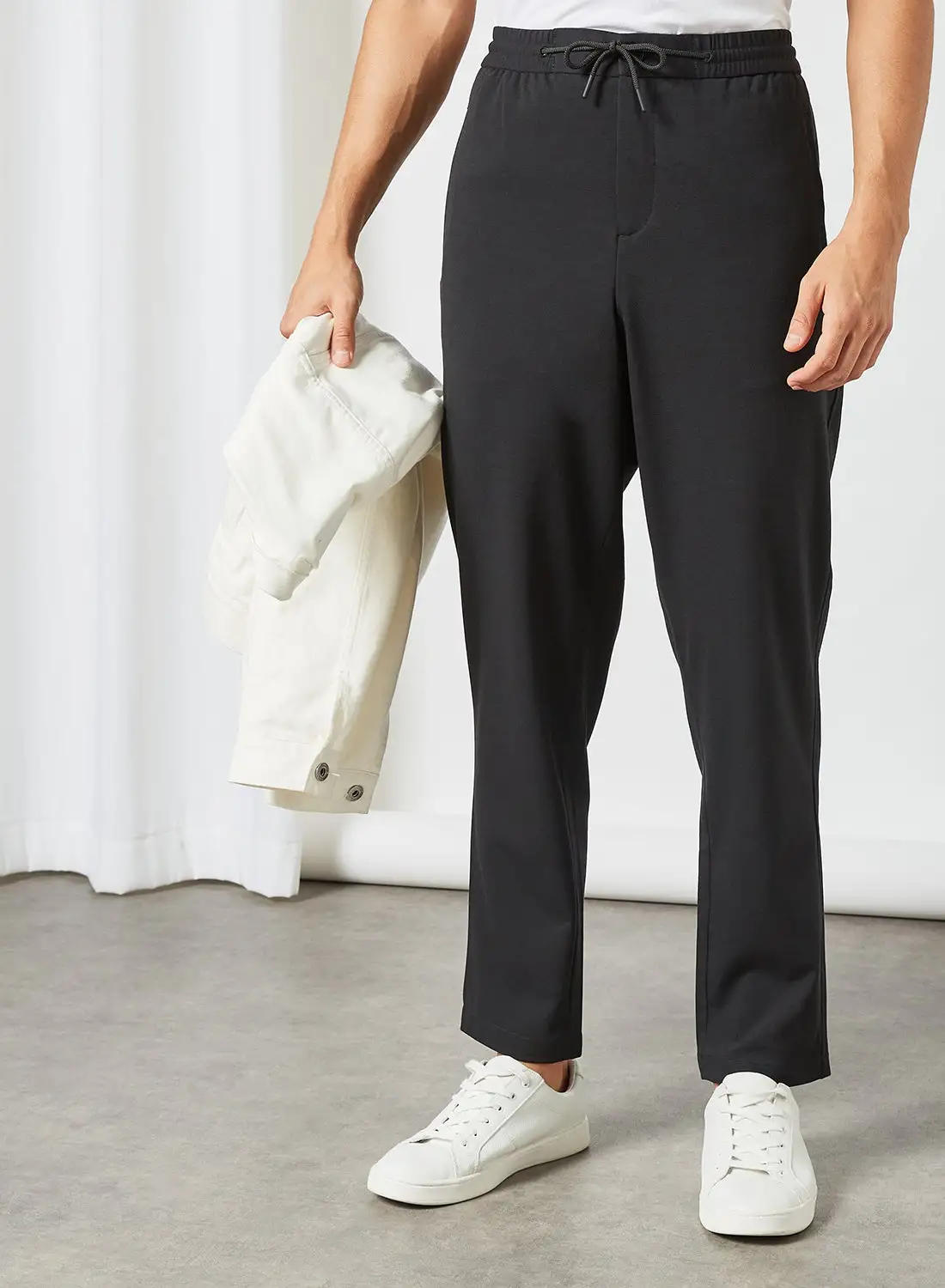 SELECTED Drawstring Trousers Black