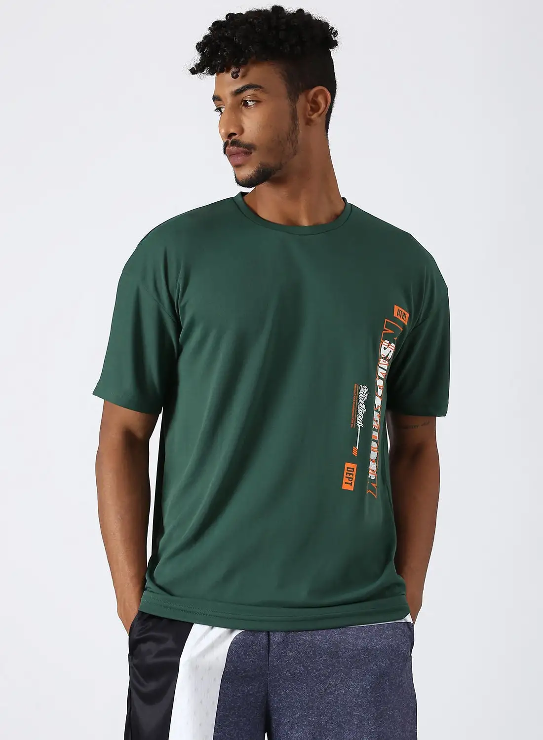 ABOF Active Wear Oversized T-Shirt Green