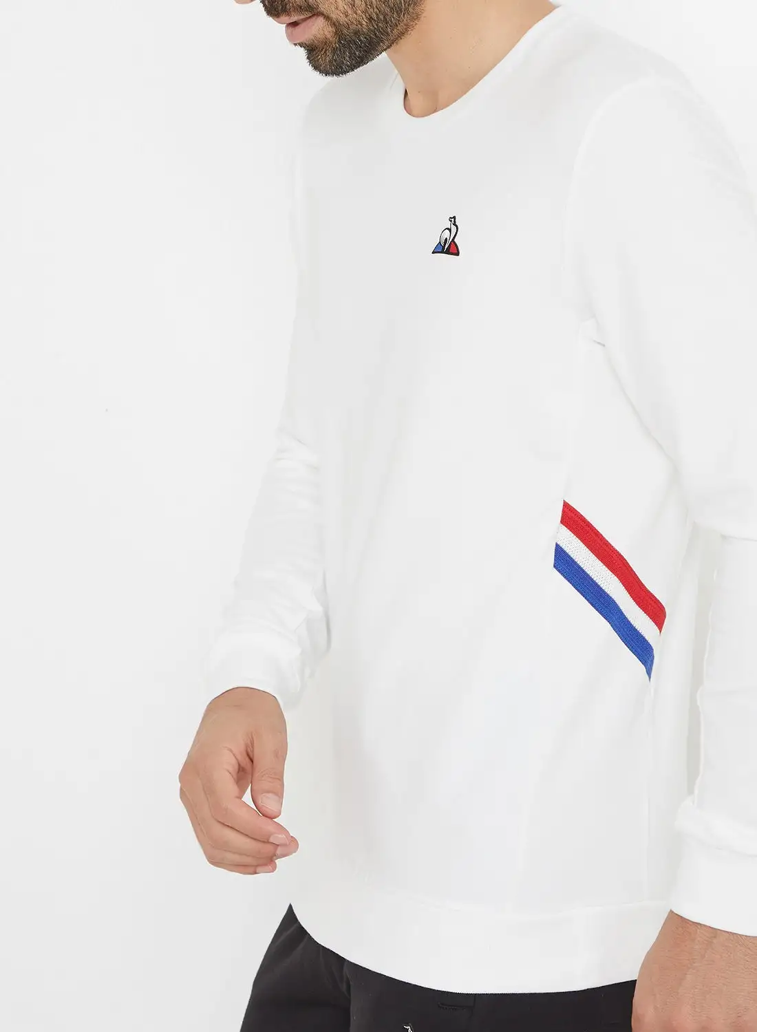 سويت شيرت Le coq sportif Tri Crew N2 باللون الأبيض البصري