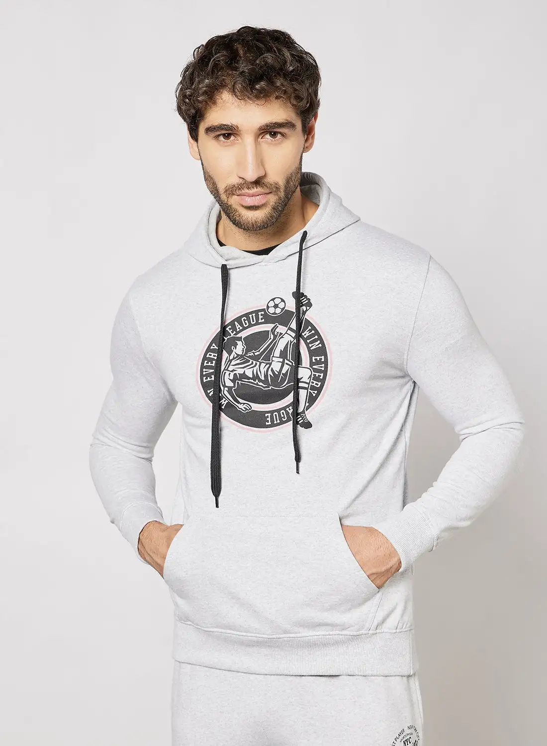 QUWA Casual Comfortable Hoodie Smoke Grey