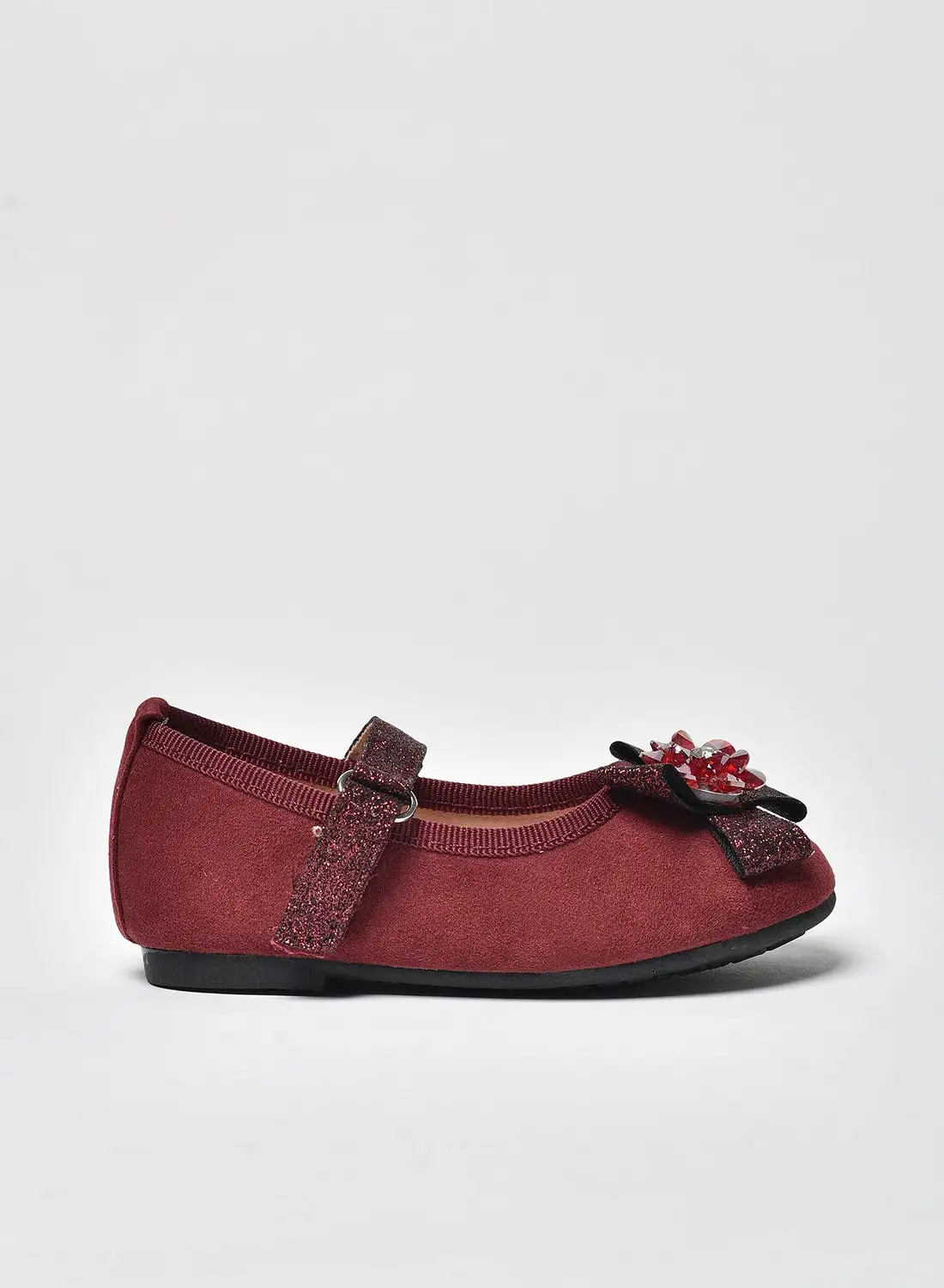 Aila Dyed Pattern Flat Ballerinas Wine