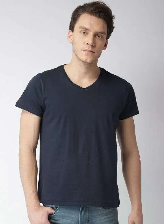 Mast & Harbour Casual V-Neck T-Shirt Navy