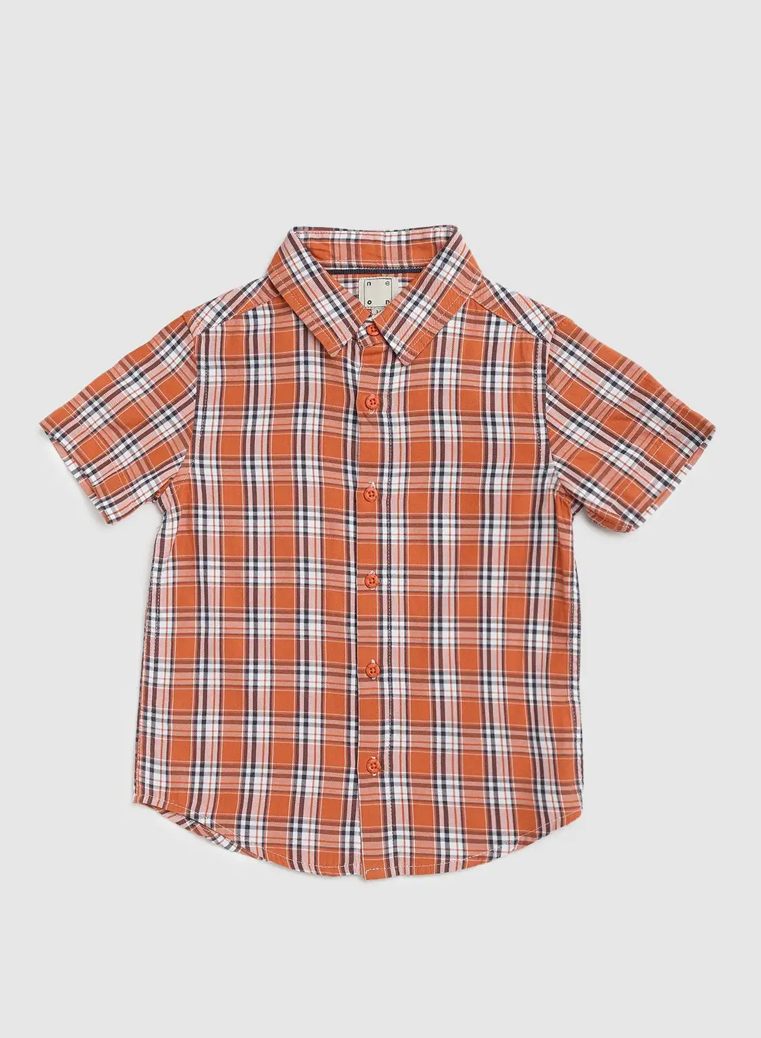 NEON Boys Shirt Collar Neck Orange/white