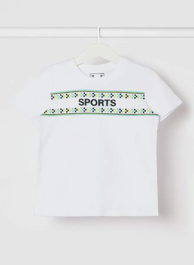 NEON Boys Crew Neck Short Sleeve T-Shirt Primary White