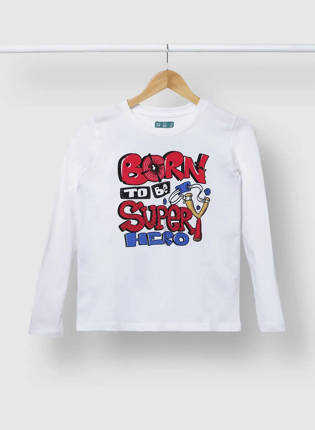 RAHA Boys Stylish Long Sleeve Casual Cool T-Shirt White