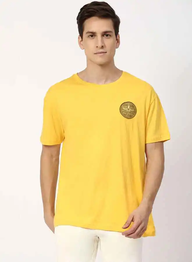 QUWA Crew Neck T-Shirt Cadmium Yellow