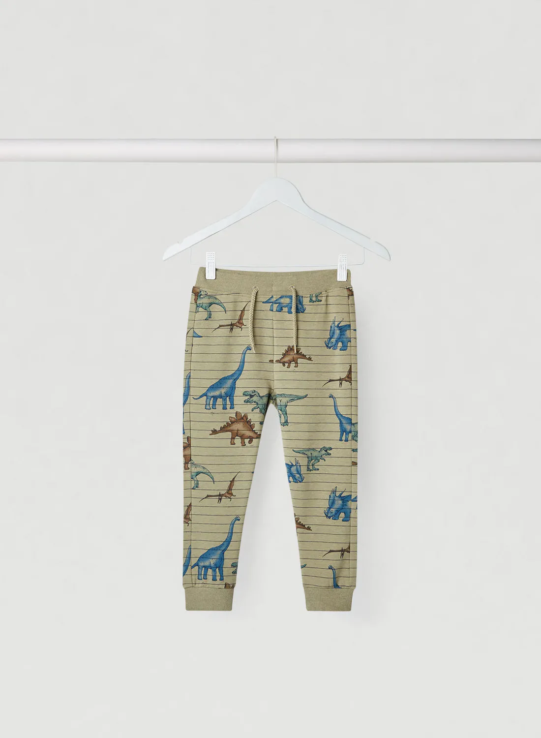 NAME IT Kids Dino Sweatpants Silver Sage