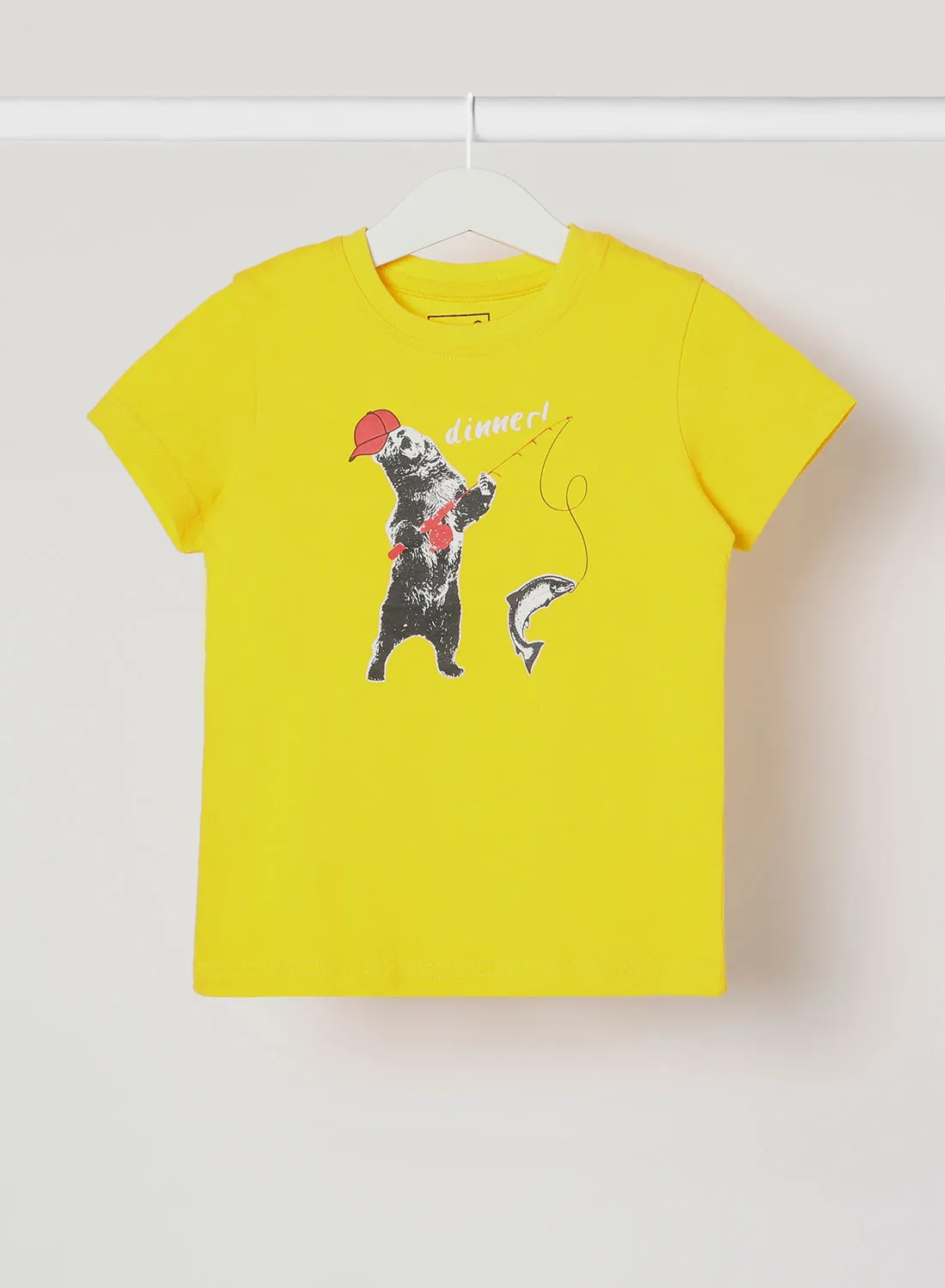 NEON Graphic Printed Crew Neck T-Shirt Lemon Zest