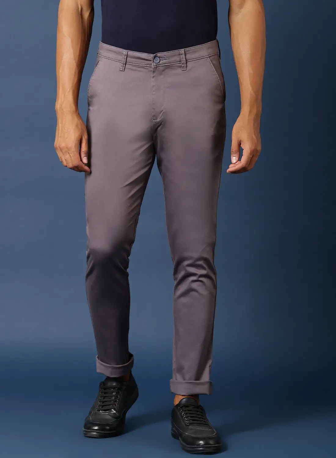 QUWA Slim Fit Pants Grey