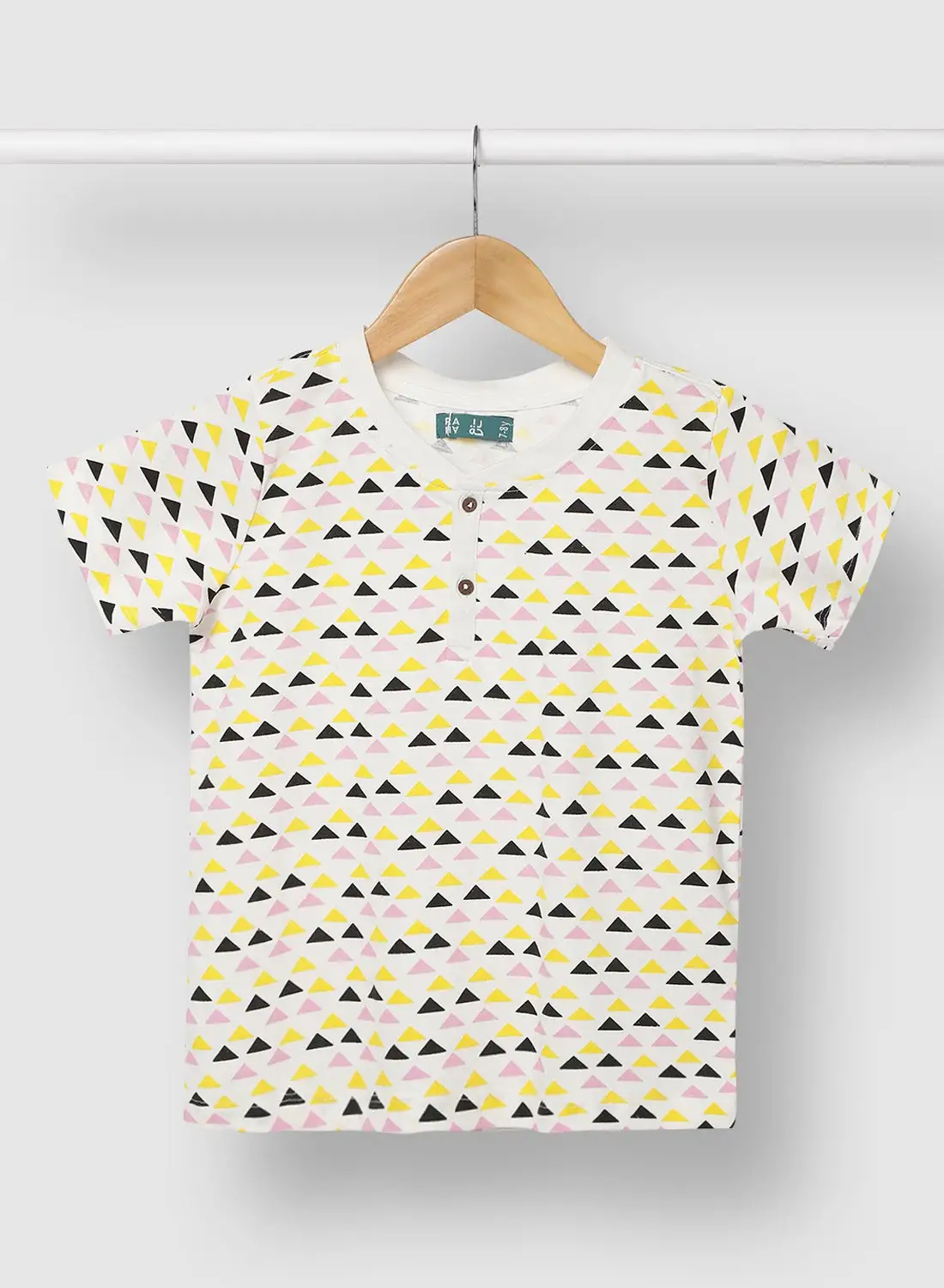 RAHA Boys Printed Long lasting T-Shirt Yellow