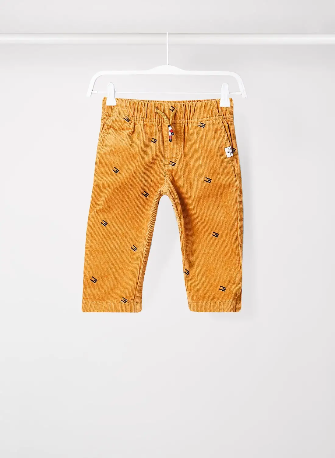 TOMMY HILFIGER Kids Flag Print Corduroy Pants Brown