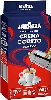 Lavazza ground coffee blend, crema e gusto classico, arabica & robusta - dark roast, 250 g