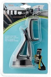 Car Phone Holder JS-038 2in1 for Dashboard/Windshield with 360° Rotation, Arms Height adjustable Stable fits all smartphones - Grey