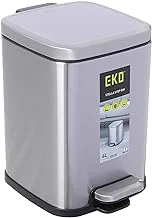 Eko stainless steel pedal trash bin, 6 liters, silver