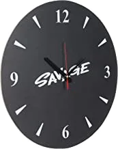 Wooden Round Analog Wall Clock, Black - 40 cm