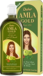 Dabur Amla gold hair oil | with almond & henna | promotes hair growth for dry | damaged & chemically treated hair - 45 ml