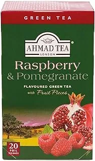 Ahmad Tea with Raspberry and Pomegranate Green Tea - 20 Foil Tea Bags