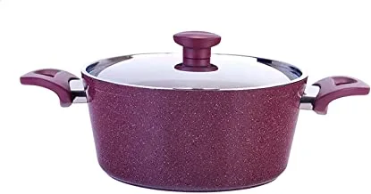 Top Chef Granite Cooking Pot, Size 24 - Burgundy