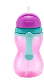 Canpol babies Sport Cup with Silicon Flip-top Straw 370ml pink