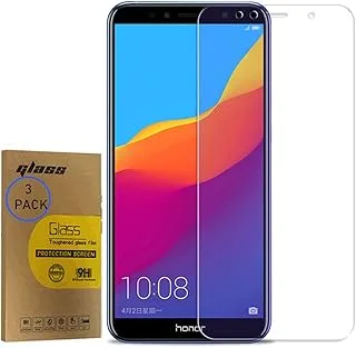 [3 عبوات] زجاج مقسى شفاف لهاتف Huawei Y7 2018 / Y7 Pro 2018 / Y7 Prime 2018 LDN-L01 LX3 5.99 بوصة مضاد لبصمات الأصابع ومضاد للخدش عالي الوضوح وواقي زجاجي للشاشة